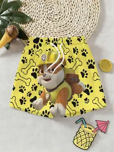 Cool Toddler Boys' Construction Dog Paw Patrol Printed 3D Beach Pants, Shorts, Outdoor Wear, Holiday Gift, Birthday Present