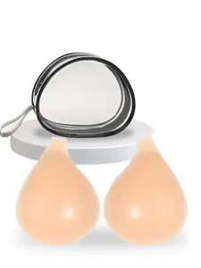 Invisible Spoon Shaped Backless Bra Stickers, Detachable Silicone Nipple Covers, Long-Lasting Adhesive, Essential for Weddings, Dates, Parties