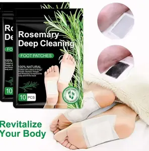 Rosemary Deep Cleaning Foot Patches - GingerBamboo Pads for Stress Relief Toxin Removal Better Sleep Charcoal Ginger Powder Bamboo Vinegar Wellness Treatment