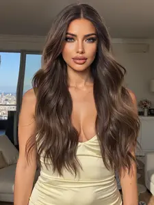 13*6 Lace Front Wig, Body Wave Wig, Gradient Dark Long Wavy Hair, Heat Resistant Synthetic Hair, Perfect for Halloween, Christmas and Valentine's Day