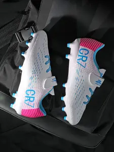 Kids Spiked Soccer Cleats, Boys Girls Youth Football Boots, Non-Slip Firm Ground Spikes, Lightweight Breathable Sporty Soccer Shoes Training Shoes for Kids Outdoor Grass Game