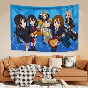 Anime Wall Hanging Tapestry Kawaii New K-ON! Cartoon Home Decoration Aesthetics Bedroom Dormitory Background