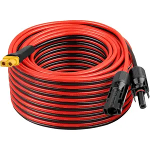 Connector to XT60 Cable 50FT, 10AWG to XT60 Female Extension Cable, 600V Rated Cable for Panels, Batteries, Stations – High Transfer