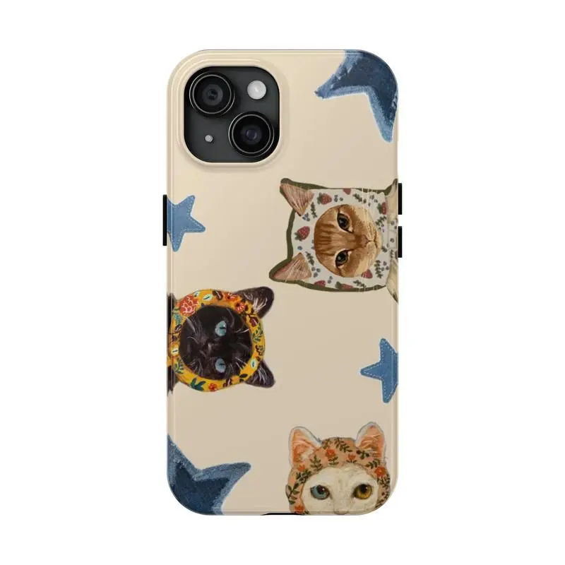 Add a purrfect touch to your phone with this charming "Starry Cats" case!It’s cute, quirky, and totally unique.Made for cat lovers with style!Cover for IPhone17 16 15 14 13 12 11 Plus Pro Promax Case for IPhone Tough Phone Case
