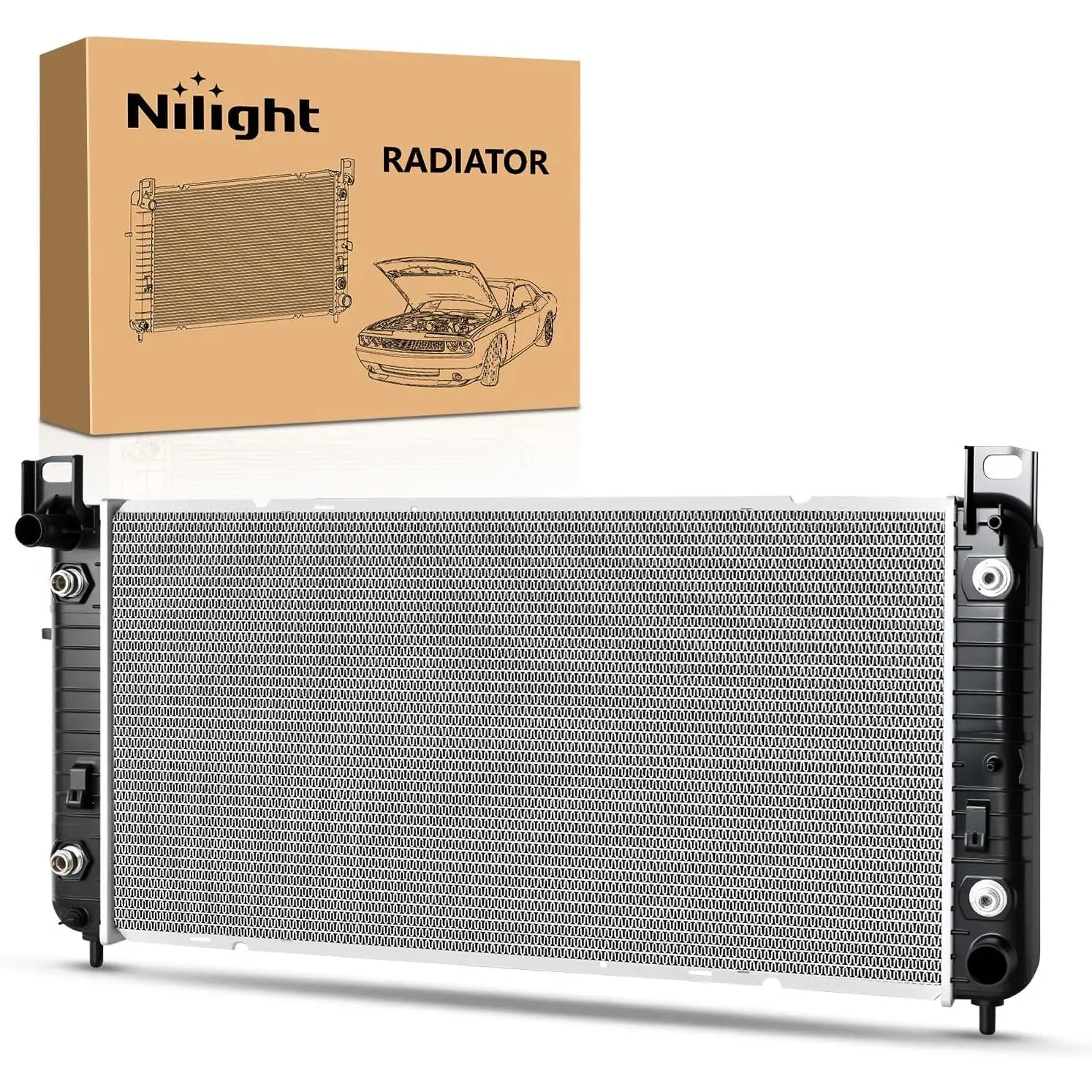 Nilight 34-In Aluminum Core Radiator - 101% Leak Tested, for Chevy Silverado, Suburban, Suburban 2500 (2003-2006), Tahoe, GMC Sierra 1500 Classic (2007), Yukon XL, Cadillac Escalade, Auto Transmission (Fits 1999-2013 Models)