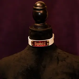 White Leather M/s "Owned" Collar