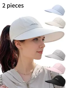 2-Pack UPF Sun Protection Baseball Hat for Men and Women - Lightweight, Adjustable Velcro Closure, Wide Brim Outdoor Sports Hat, All-Season Elastic Design