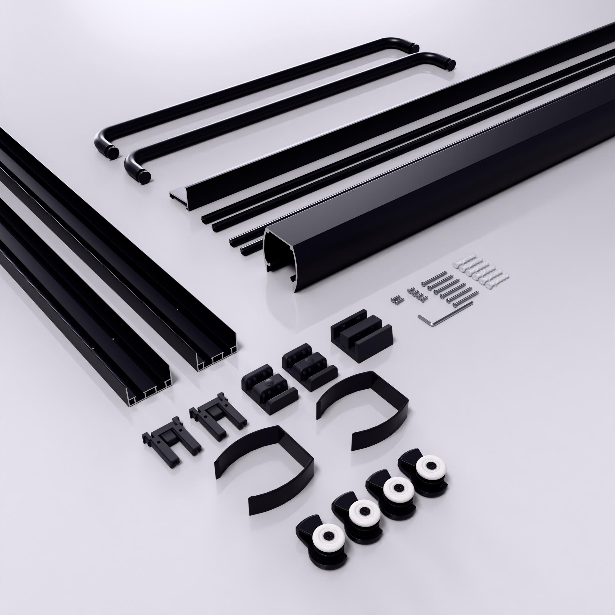 56-60" W x 72" H Semi-Frameless Double Sliding Shower Door, Bypass Shower Enclosure with 1/4" (6mm) Thick SGCC Tempered Safety Glass, Adjustable Width, Rustproof Chrome Frame, Easy Install Sliding Bathroom Door