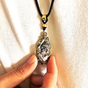Vintage Silver Pixiu Coin Pendant Necklace | Chinese Feng Shui Prosperity Pendant | Wealth & Protection Symbolism |  Wealth & Luck Pendant Copper base with silver-tone plating