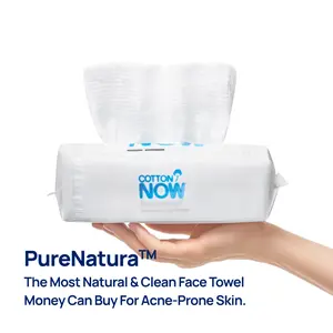 PureNatura 100% Cotton Disposable Face Towels (50 Count) for Skin Health - Premium American Cotton Towels Facial Skincare