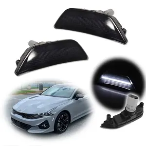 2pcs For 2021 2022 2023 2024 Kia K5 Gen5 DL3 Smoked White LED Front Side Marker lamps Lights Assembly,Replace OEM 921A1L3000, 921A1-L3000, KI2550109, 921A2 L3000, 921A2-L3000, 921A2L3000, KI2551109