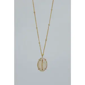 Prong Set Shell Necklace - Large Cowrie