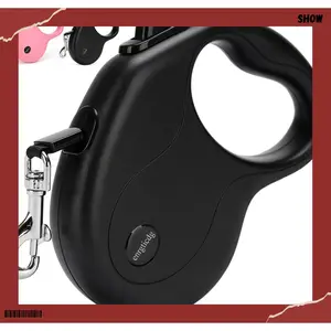 16Ft Retractable Dog Leash,Light Weight Leash for Small to Medium Dogs/Cats Up to 50lbs,Stainless Steel Spring Strong Nylon Tape, Tangle Free, One-Handed Brake.(Black) (Costume Sets)