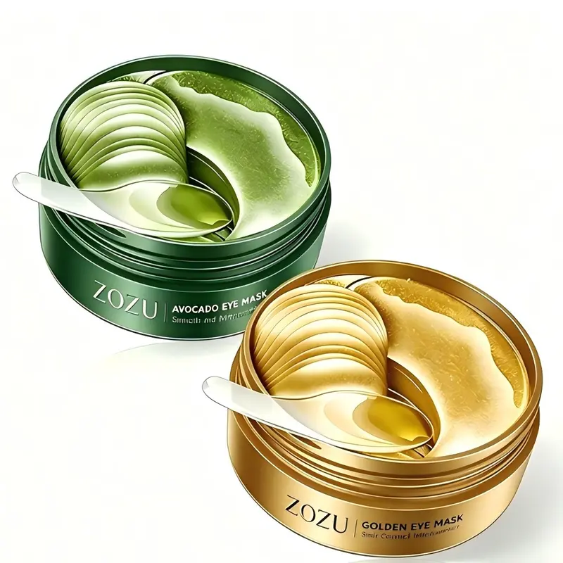 120pcs Avocado & Gold Under Eye Patches - AM Brightening & Hydrate, PM Repair & Depuffing - Moisture Boosting Self Care Products for Dark Circles, Eyebags & Dry Skin Night Routine Daily Eye Treatment