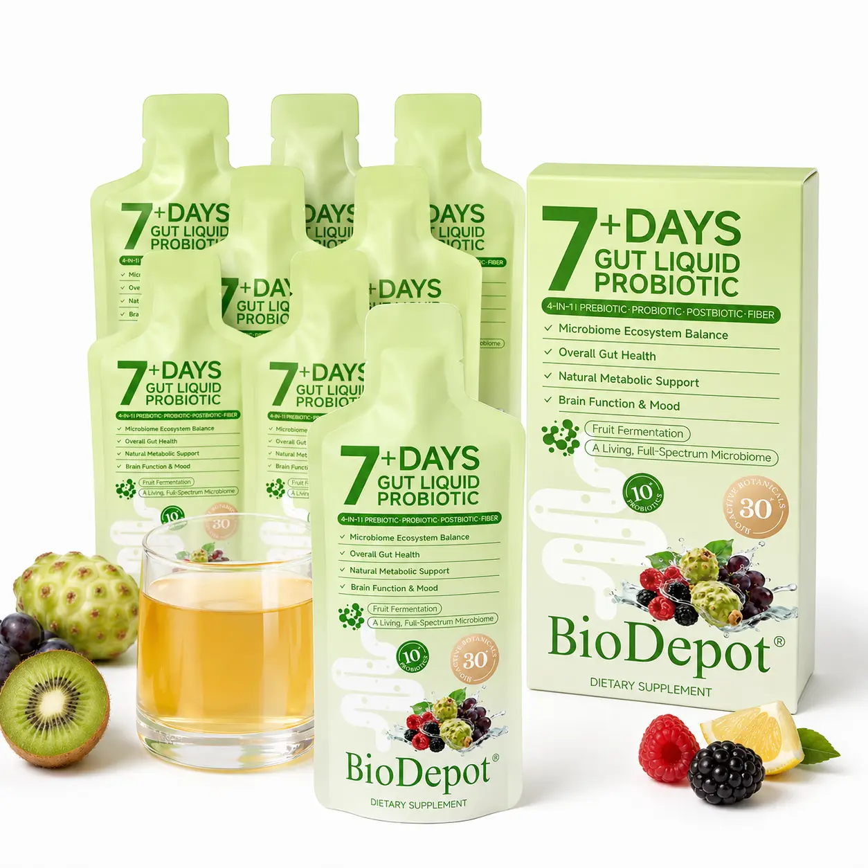 BioDepot Liquid Probiotics 7 Day reset  (Prebiotics, Probiotics, Postbiotics, and Dietary Fiber) summerwins