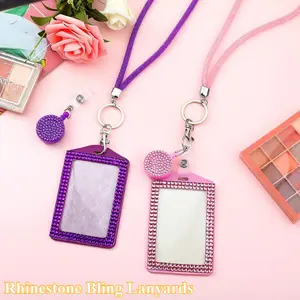 [Hand Tools Kits] 2 Set Rhinestone Bling Lanyards for ID Badges Holder Crystal ID Card Holder Retractable Lanyard with Metal Clasp Key Ring for Women Home Office School Travel,Halloween Decor Gifts