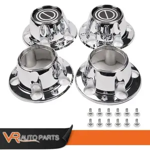 4x4 Wheel Center Caps Hubs W/Screws Set Of 4 Chrome Fit For F150 / Bronco/Van