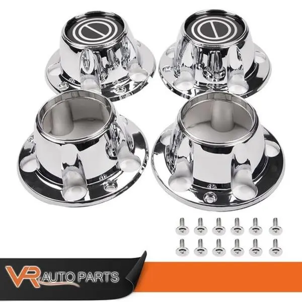 Chrome Wheel Covers 4x4 Hub Centre Caps Set of 4, Includes Screws, Auto Wheel Replacement Hubs for F150, Bronco