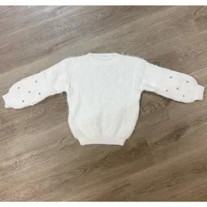 Fuzzy Gem White Sweater