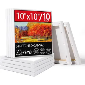 10x10 Stretched Canvas for Painting, 10 Square Canvas for Painting Primed AcidFree Framed Blank Canvas, Art Canvases for Beginners  Artists to Paint Oil, Acrylic, Pouring Painting.