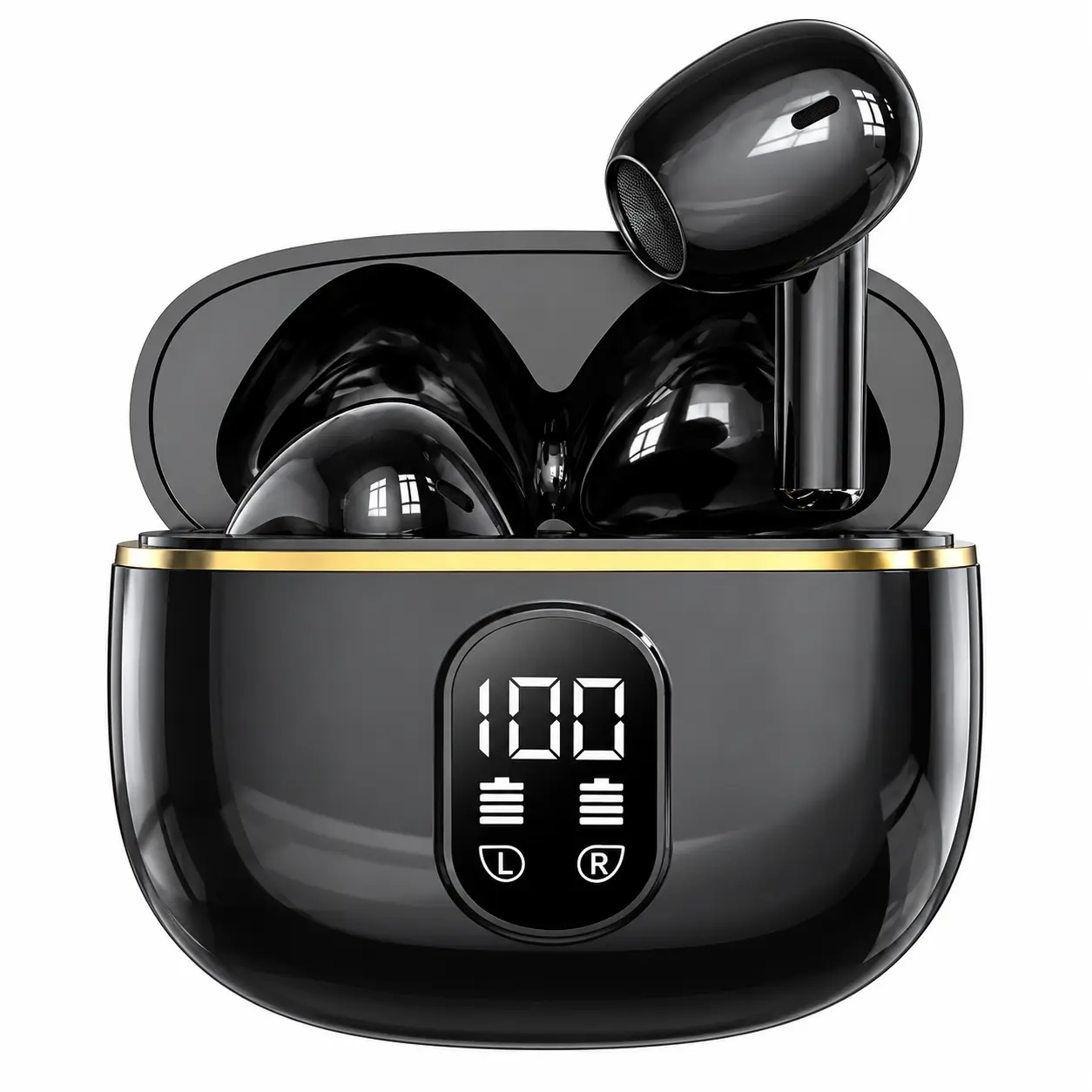 Wireless Bluetooth In-Ear Earbuds with Noise Reduction, LED Battery Display, Touch Controls, Type-C Charging Case, 20+ Hours Playtime, Compatible with iPhone and Android - Ideal for Music, Calls Audio Headphone Digital Electronic Headset Chargeable