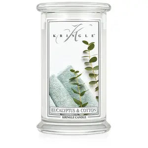 Eucalyptus & Cotton Scented Large 2-Wick Candle Jar — Perfect for Home Design & Fresh Fragrance