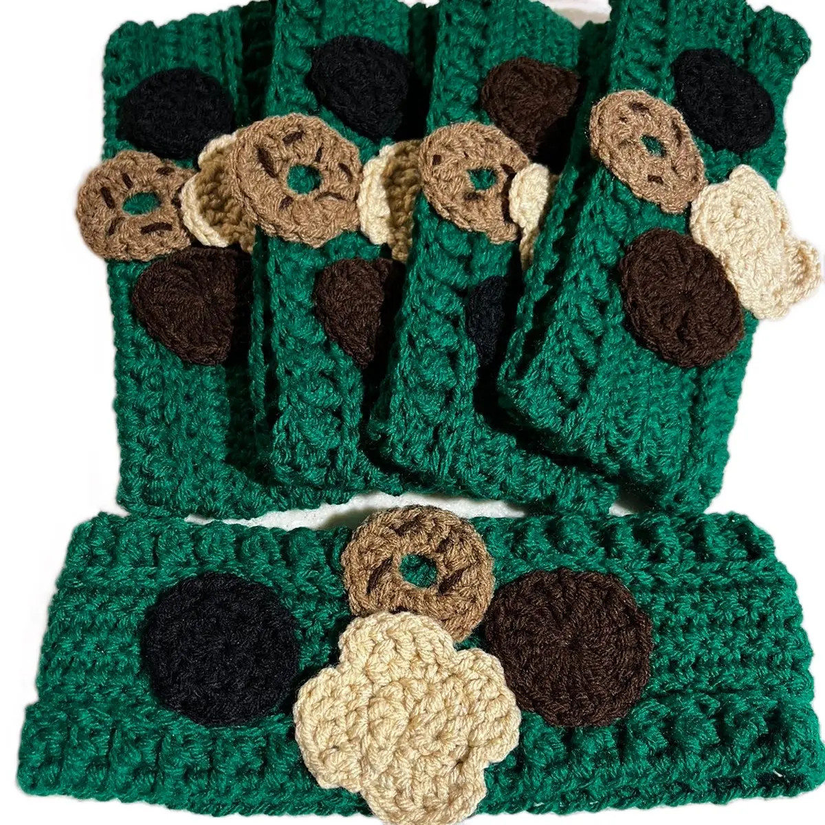 Crocheted Headband Ear Warmer for Women - Fashion Hair Accessory, Gorl Scout Cookie Inspired