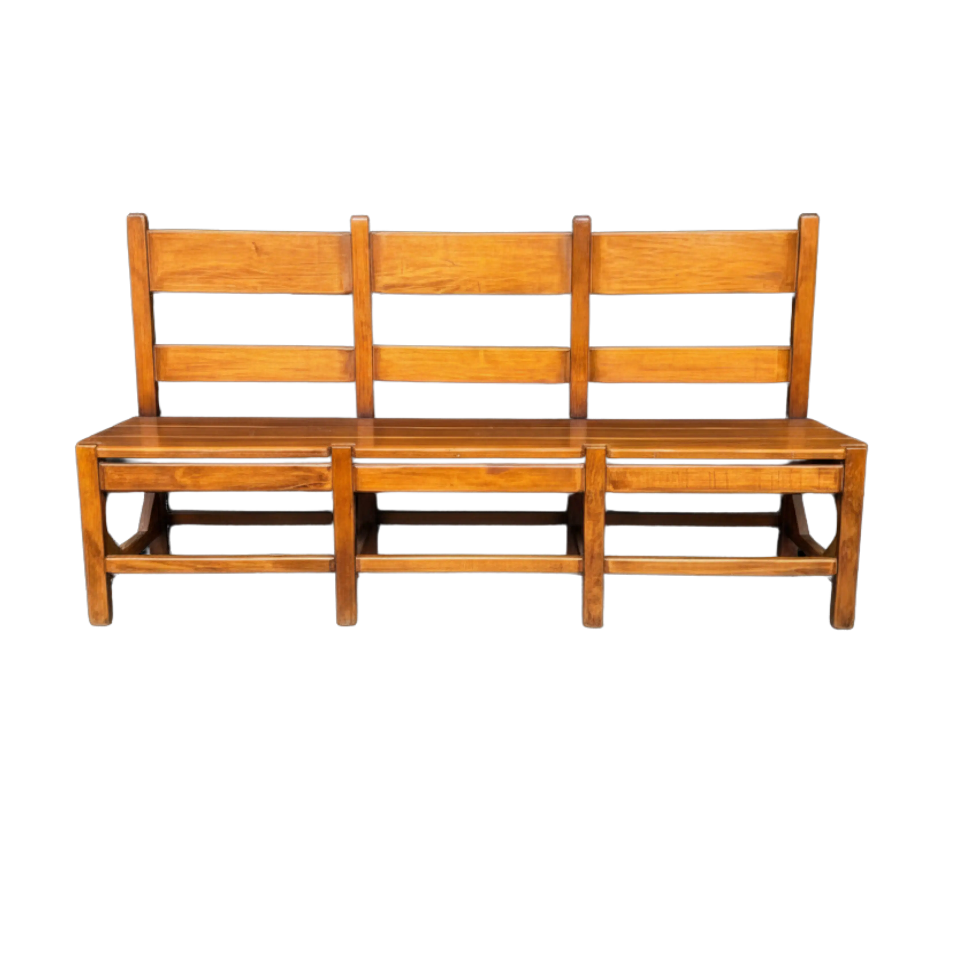 Antique Oak Three Seater Bench