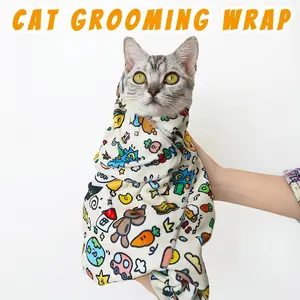 Cat Grooming Wrap for Cutting Nails, Magic Grooming Blanket Anti-Scratch Restraint Bag for Cats, Self-Adhesive Cat Grooming Wrap Anti-Escape, Large Size Cat Wrapping Cloth for Pet Cleaning and Beauty, Anti-Scratch Anti-Escape Multifunctional Pet Tool