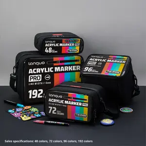 Languo Giant Stack Pro Liquid Acrylic Marker Set, 48-192 Colors, Ideal for Artists, Suitable for Various Materials, Perfect Gift