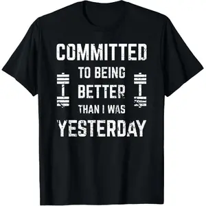 100% cotton Fitness Motivation For Men & Women With Saying Gym Workout T-Shirt