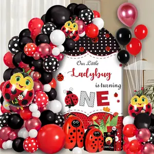 Ladybug Theme Birthday Party Decoration Set, Balloon Garland Arch Kit, Party Balloon Set for Birthday Party Decoration