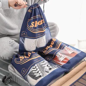 LUITON 10 Pack Large Shoe Bags for Travel Waterproof Drawstring Organizer with Clear Window Dustproof Reusable Storage Pouches for Men Women