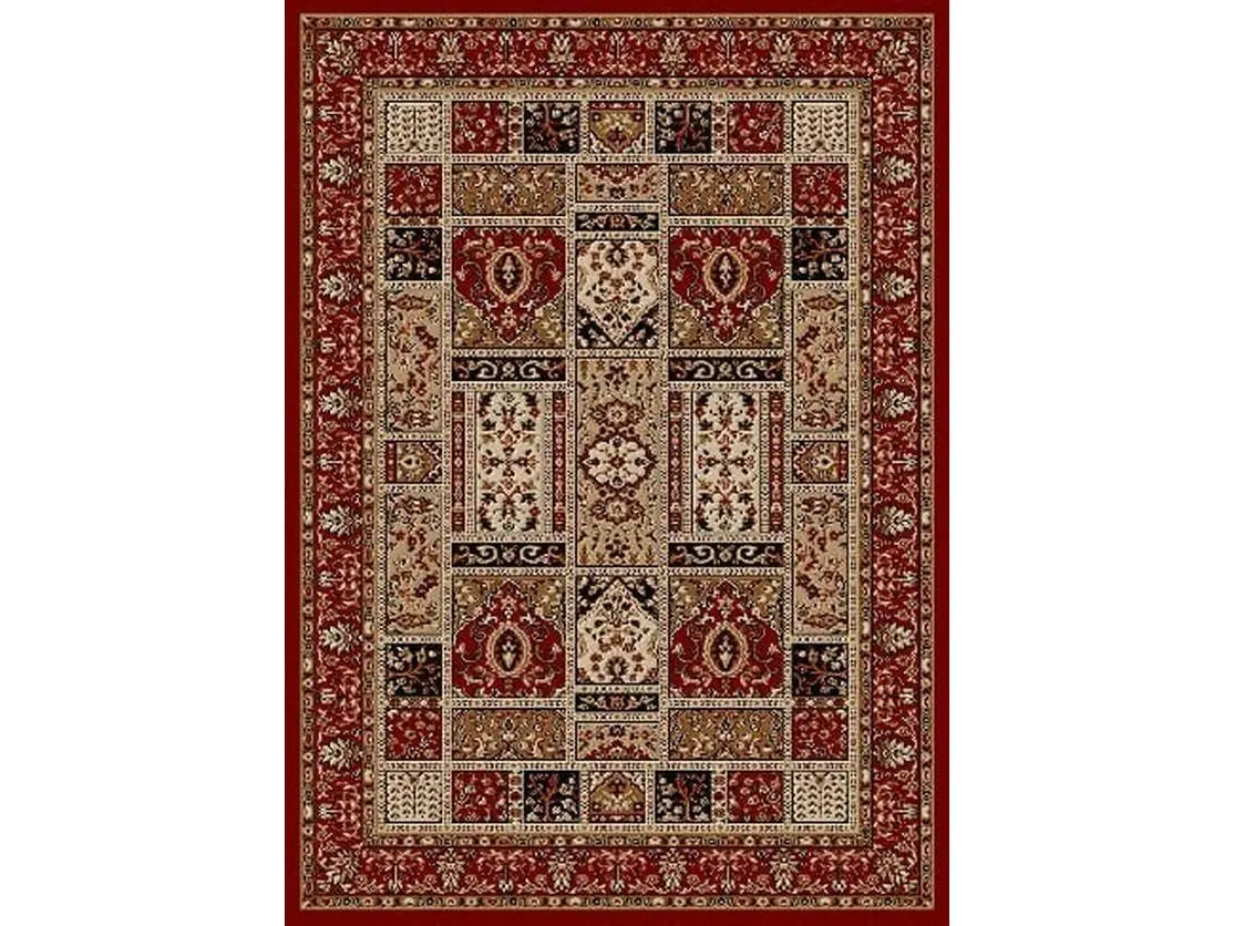 Radici Italy Classic Machine-Made Rectangular Area Rug - Traditional Soft Heat-Set Pile Technique, Red, 7 ft. 9 in. W x 11 ft. H, for Room Decor & House Decor