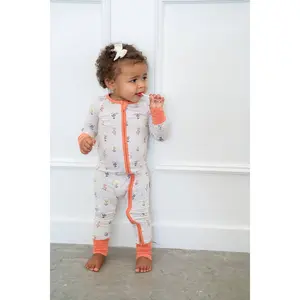 Floral Cottagecore Bamboo Convertible Zip-Up Romper Pajama Onesie for Kids Soft Breathable & Stretchy with Double Zipper Easy Care Machine Washable