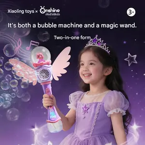 Fairy Bubble Wand for Girls, Automatic Bubble Machine with Spinning Wings & Light, Kids Electric Bubble Blower Toy, Summer Outdoor Party Gift for Toddlers Ages 3+