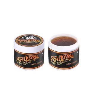 Strong Hold Hair Pomade 4oz,  Thick & Stubborn Hair, Long-Lasting Shine with Fresh Scent, Pomade Firme Hold Original Fragrance，Water-Soluble Styling Cream for Curly, Men’s Hair Care Pomade (Black Hair / Blonde Hair)