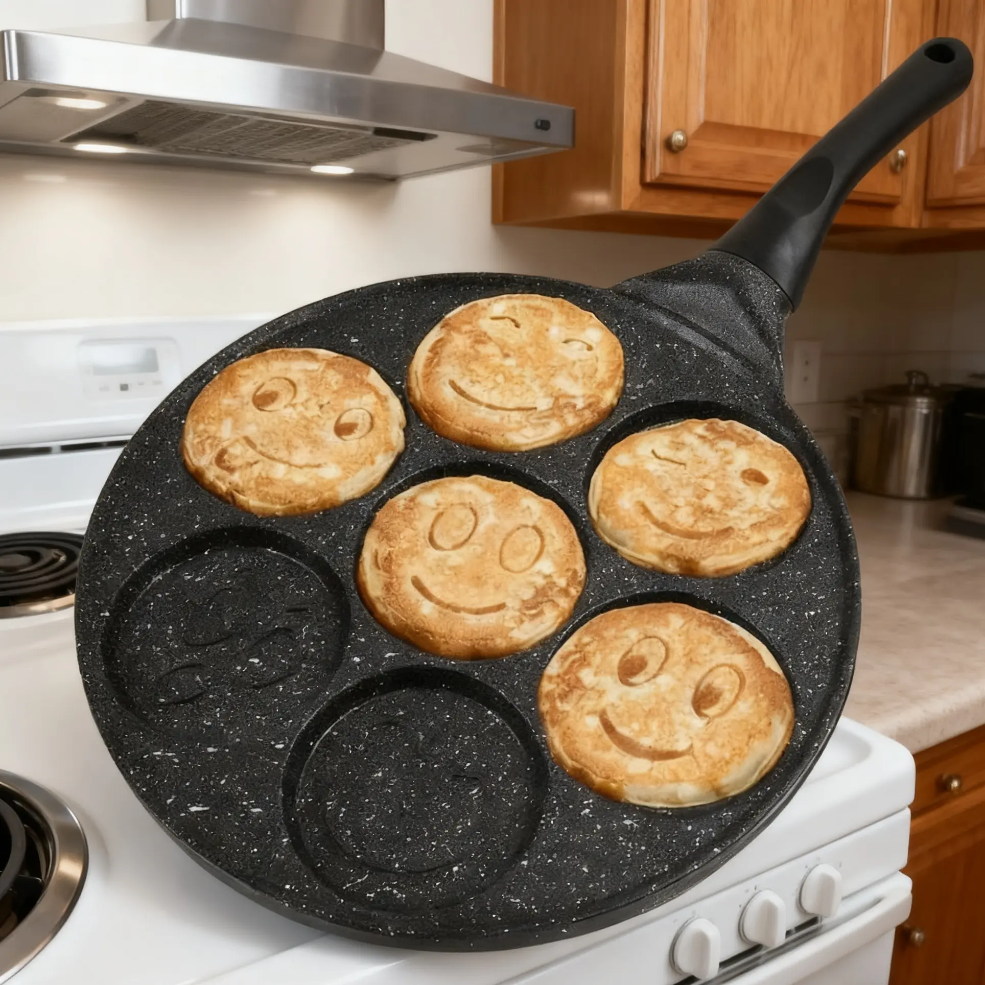Mini Pancake Aluminum Pan Set, 7 Mold Design, Kitchen Utensils & Dining Accessories, Includes 30/50 Microfiber Steel Wool Pads