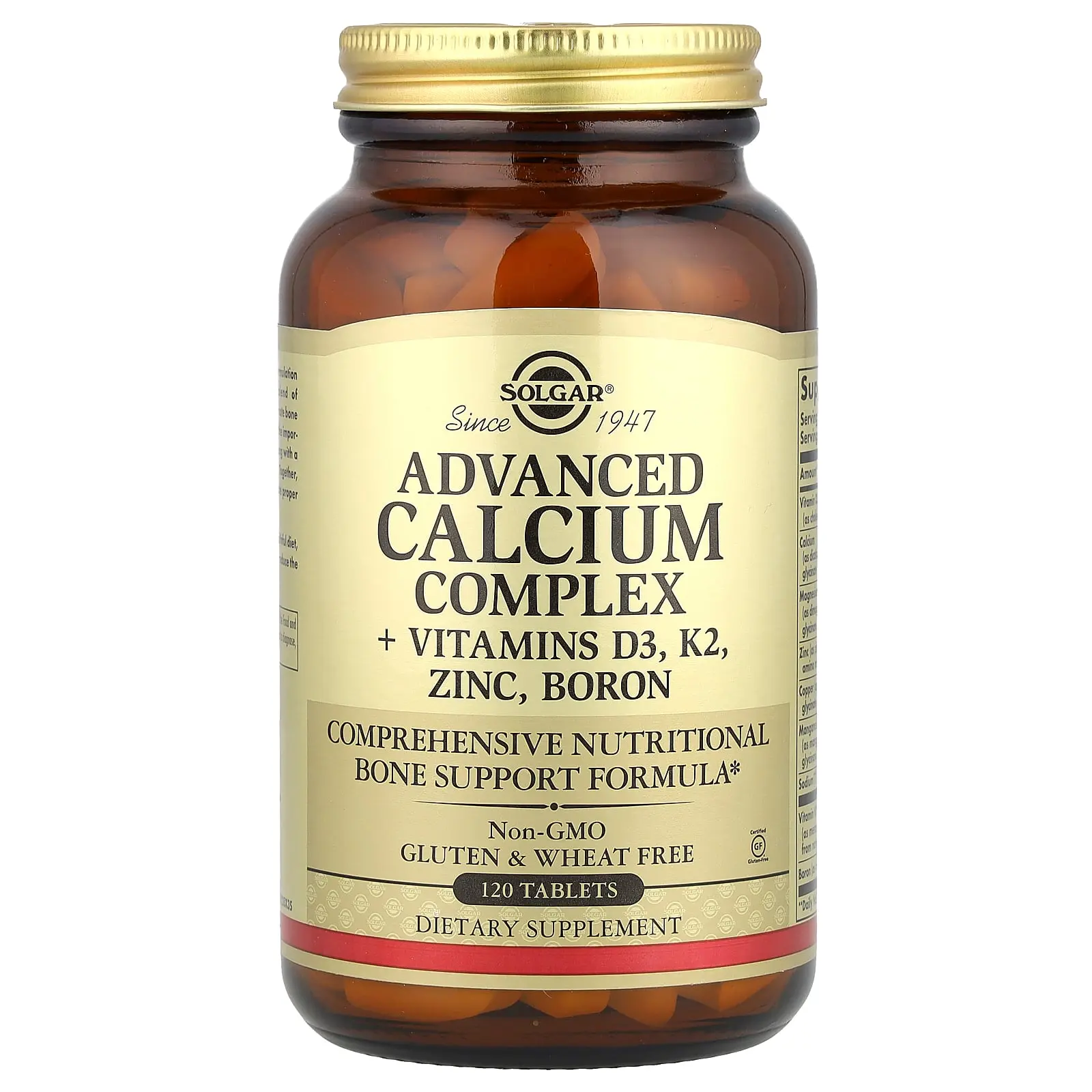 Solgar Advanced Calcium Complex + Vitamins D3, K2, Zinc, Boron, 120 Tablets Solgar Advanced Calcium Complex + Vitamins D3, K2, Zinc, Boron, 120 Tablets