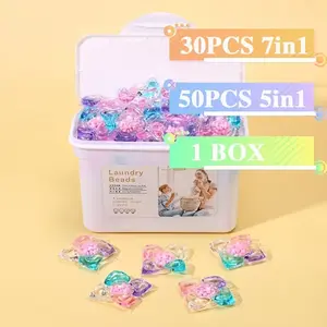 Essential Oil Laundry Bag Set, 50 Pieces, 5-In-1 Design, Long Lasting Fragrance, Concentrated Ingredients, Water Soluble Coating