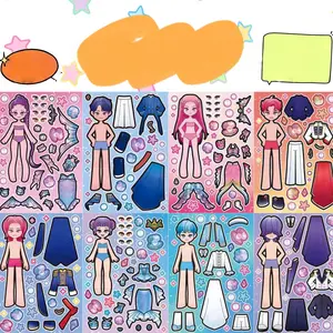 Rhythm Box Idol Stickers, Cute Girl Dress-Up Decals, Fashionable Accessories for Girls, Perfect for Personalization