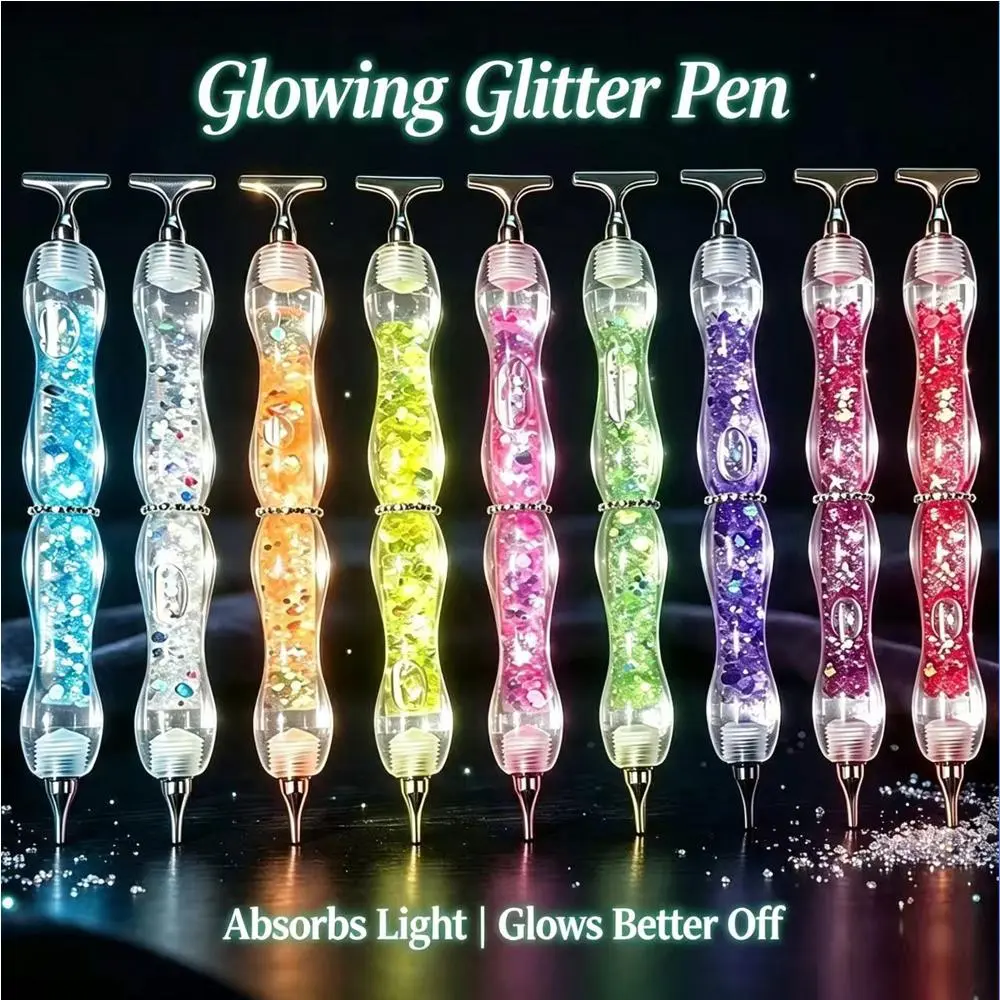 1 set of liquid sand diamond painting pen barrels, glitter resin diamond pen barrels, double-ended diamond painting tools, ergonomic handmade liquid sand pens—the perfect DIY gift for craft enthusiasts