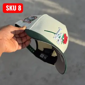 New Era 9FORTY Los Angeles Dodgers White Green Adjustable Cap LA Logo Rose Embroidered – MLB 50th Anniversary Side Patch Curved Brim Hat