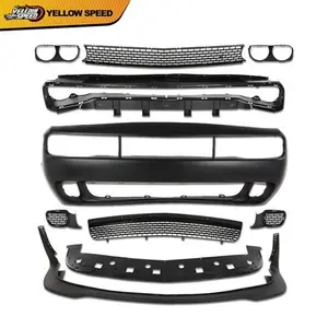 Full Front Bumper Cover & Grille Hellcat Style Fit For 2015-23 Dodge Challenger