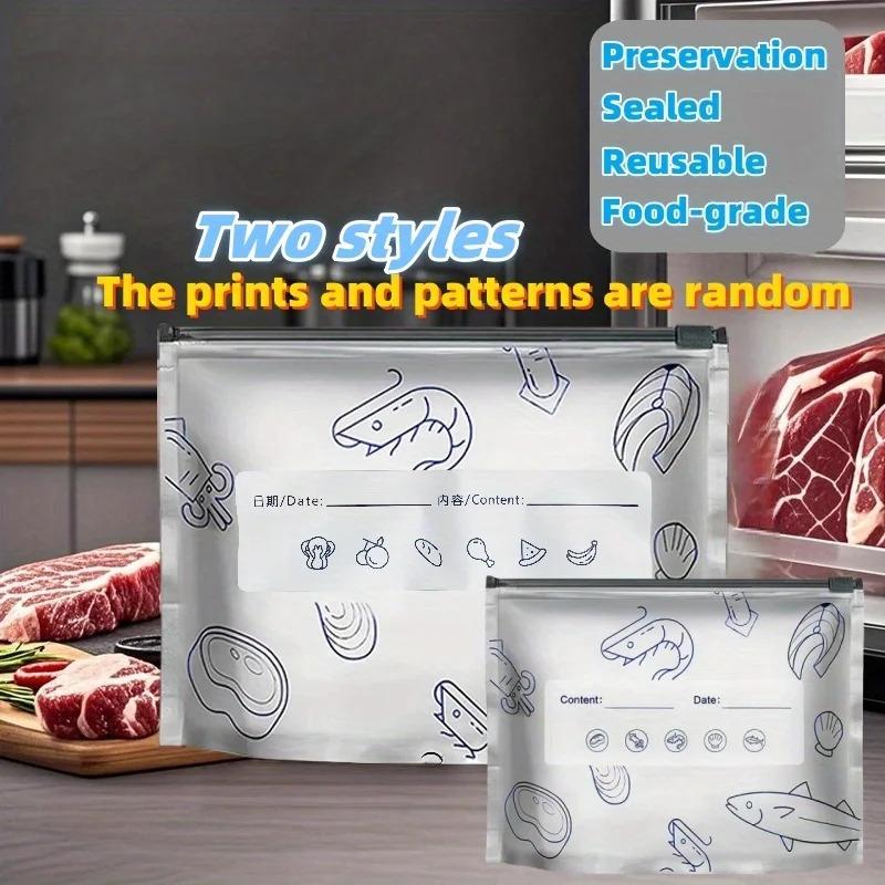 10/60pcs Aluminum Foil Storage Bags Freezer Sealed Organizers Food Packaging Reusable Pantry Odor-Proof Bag Kitchen Essential