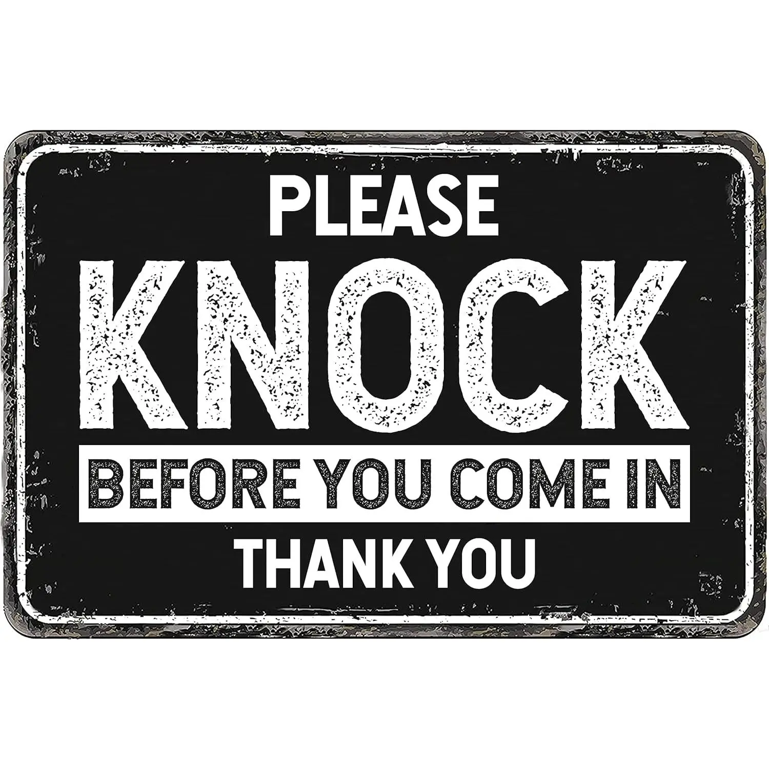Notice Sign - Please Knock Before Entering | Metal Sign | Protect Your Business, Construction Site, Warehouse &amp; Shop Area
