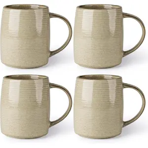 Large Coffee Mugs Set of 4, 18oz Handmade Ceramic Coffee Mugs Set with Gradient color for Latte/Tea/Beer/Hot Cocoa, Dishwasher & Microwave Safe, Cappuccino