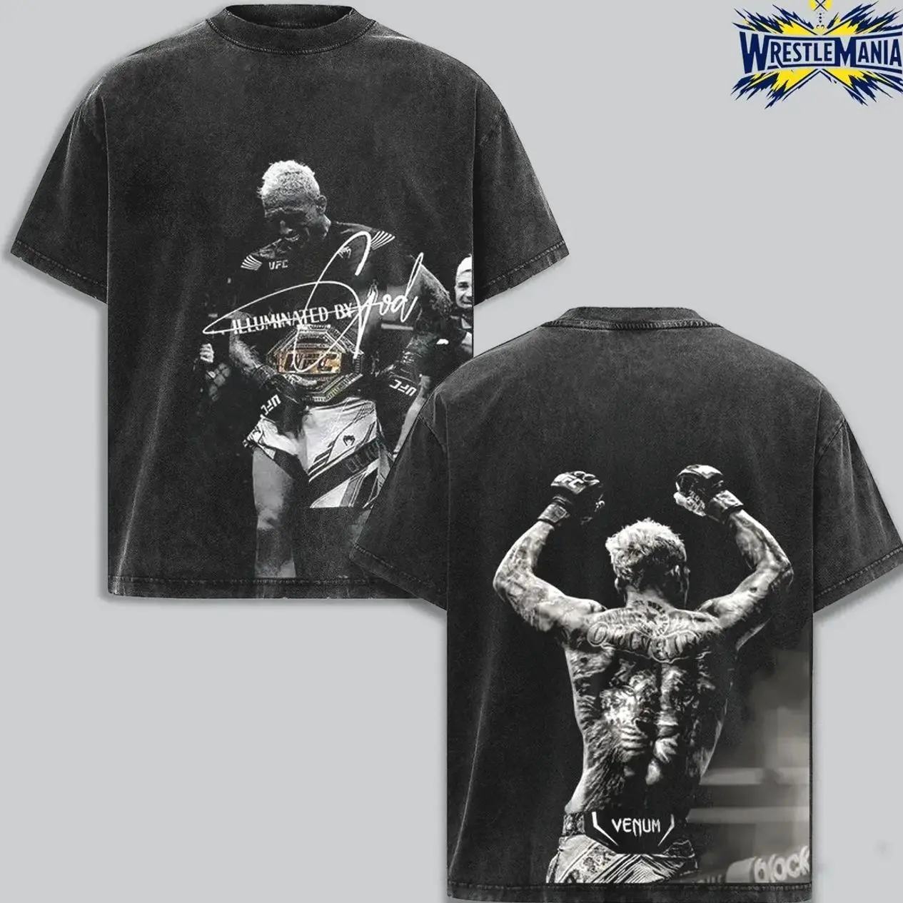 UFC Brazin Charles Oliveira Vintage Washed Cotton Graphic tee, Graphic t-shirts, oversized t Shirt – The Notorious Gift, Gift for fan DFY
