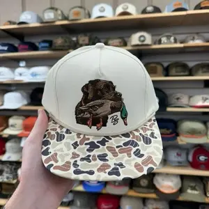 Antler Camo Trucker Hat | Hunting Style Snapback Cap | Embroidered Deer Antler Flat bill hat