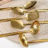 6pcs Gold-Plated Stainless Steel Kitchen Utensil Set - Includes Soup Spoon, Colander, Frying Shovel & More Essential Cooking Tools for Home Chefs Luxurious